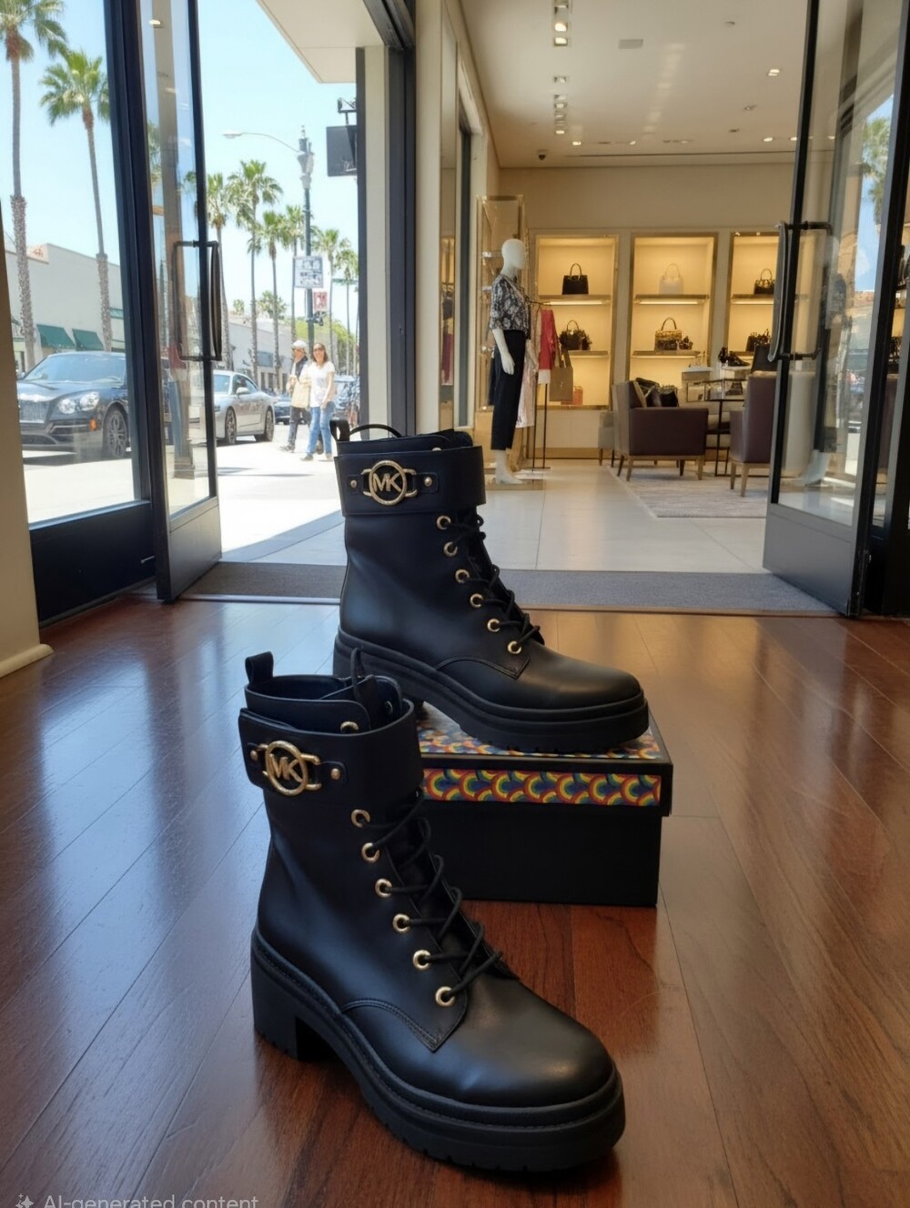 MICHAEL Michael Kors Rory Lug Sole Boots Booties Women's Sz 8.5 New $195